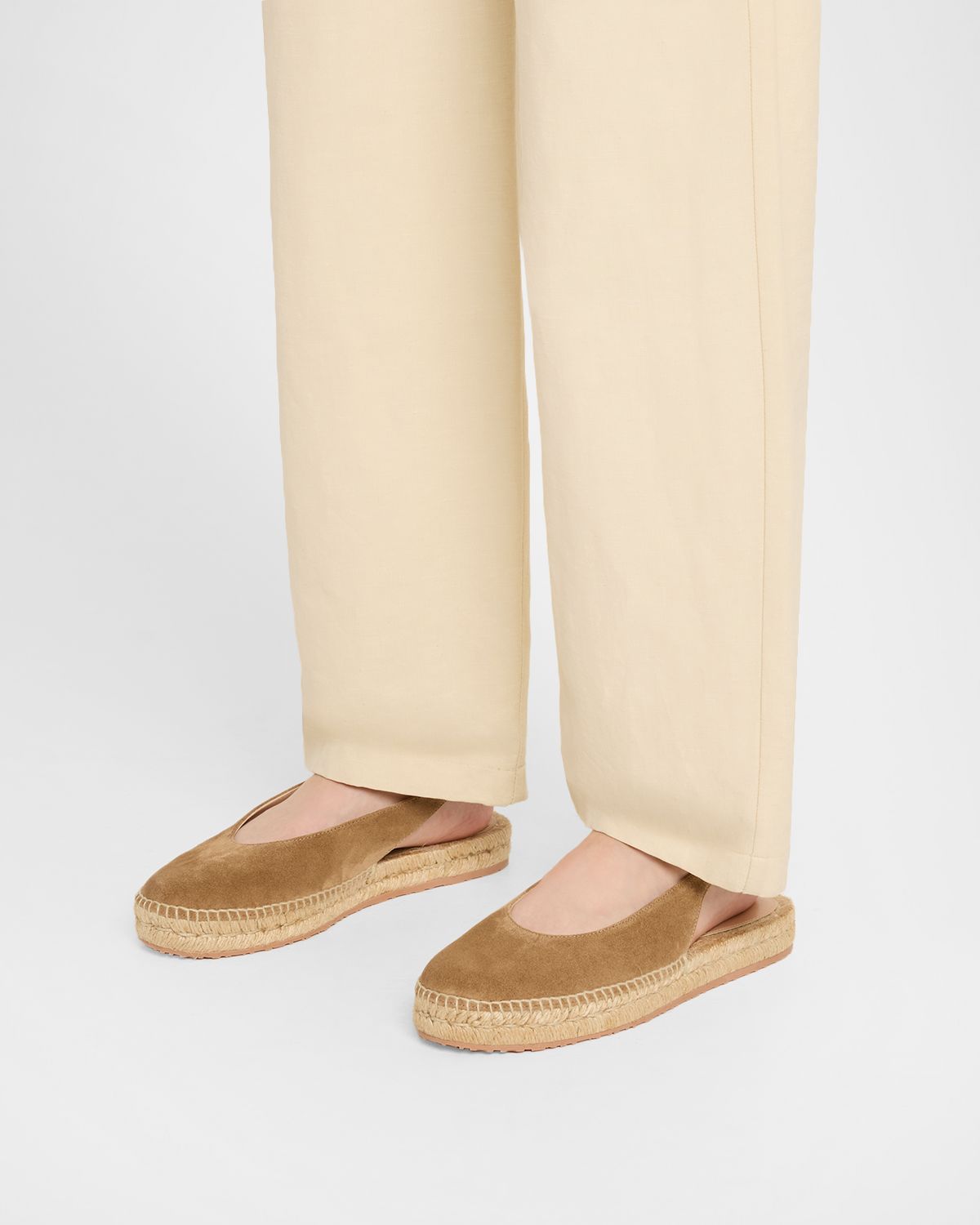 Gianvito Rossi Suede Slingback Ballerina Espadrilles