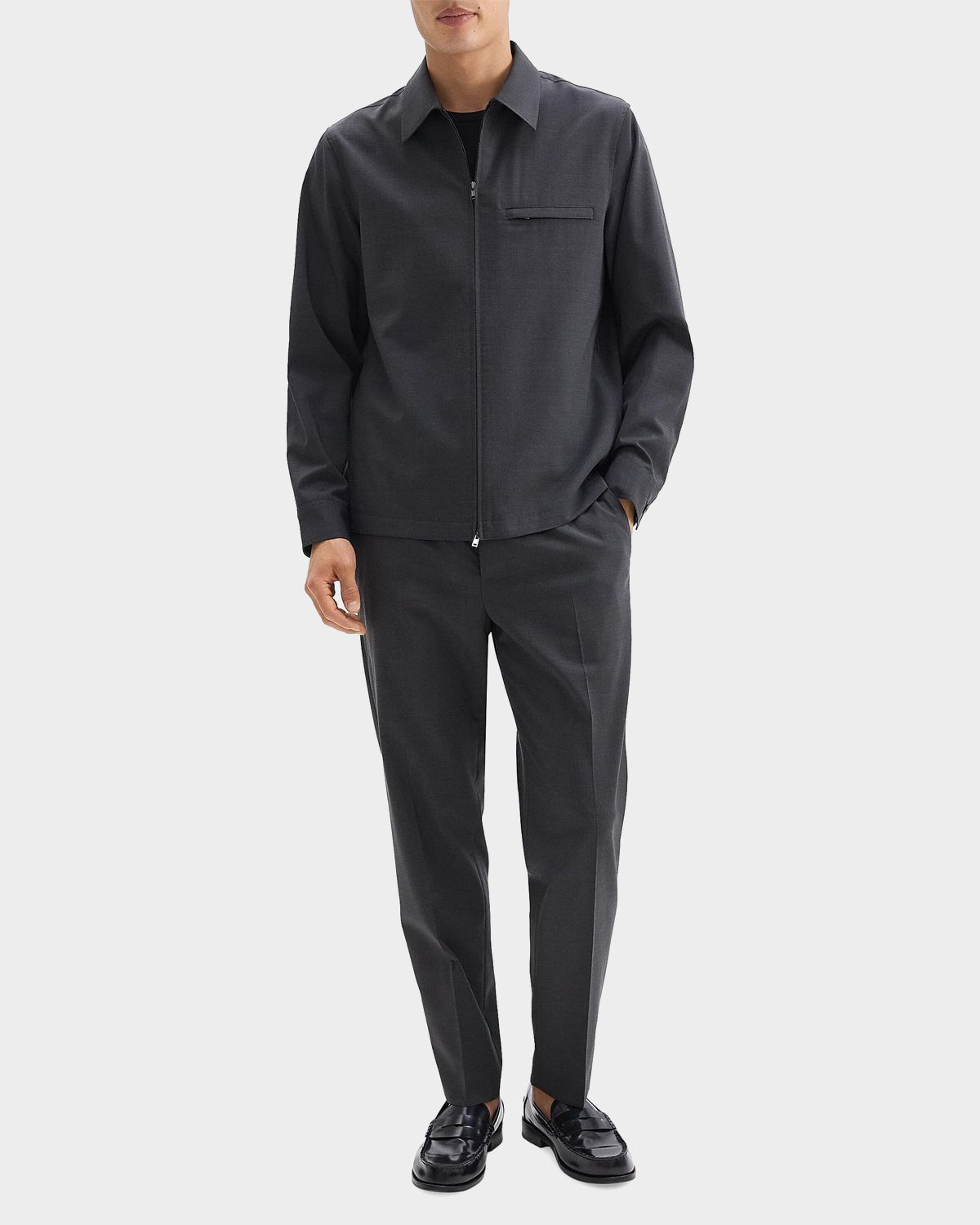 Theory Men 's Travel Overshirt in Motion Wool