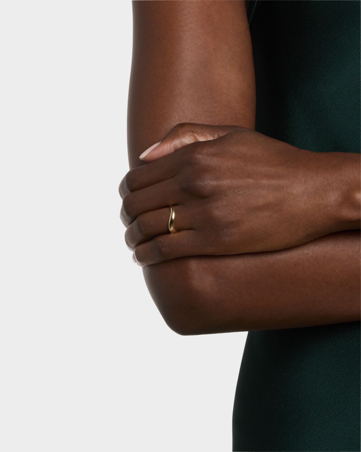 LANA 14K Gold Skinny Curved Bubble Ring