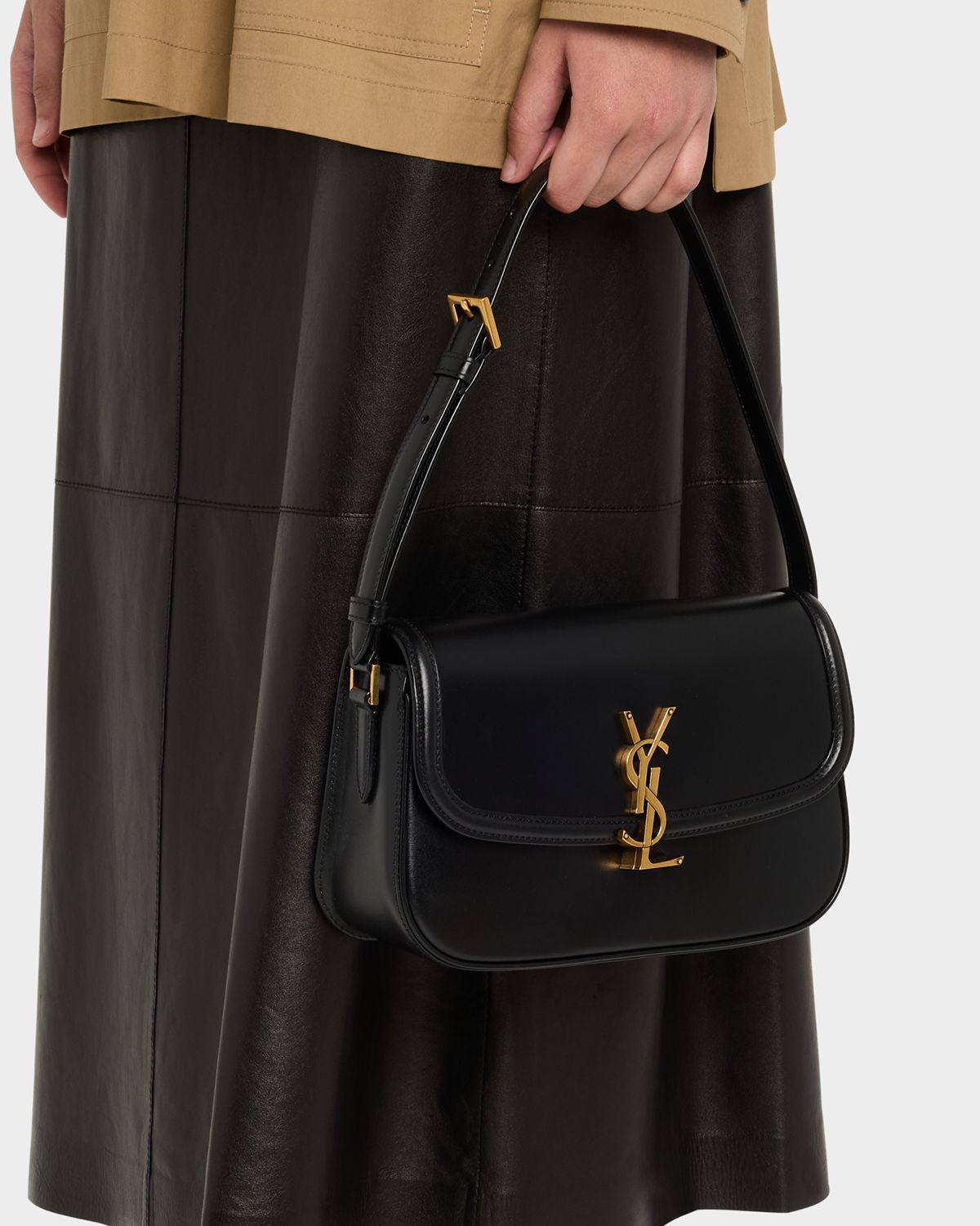 Saint Laurent Solferino Medium YSL Shoulder Bag in Smooth Leather
