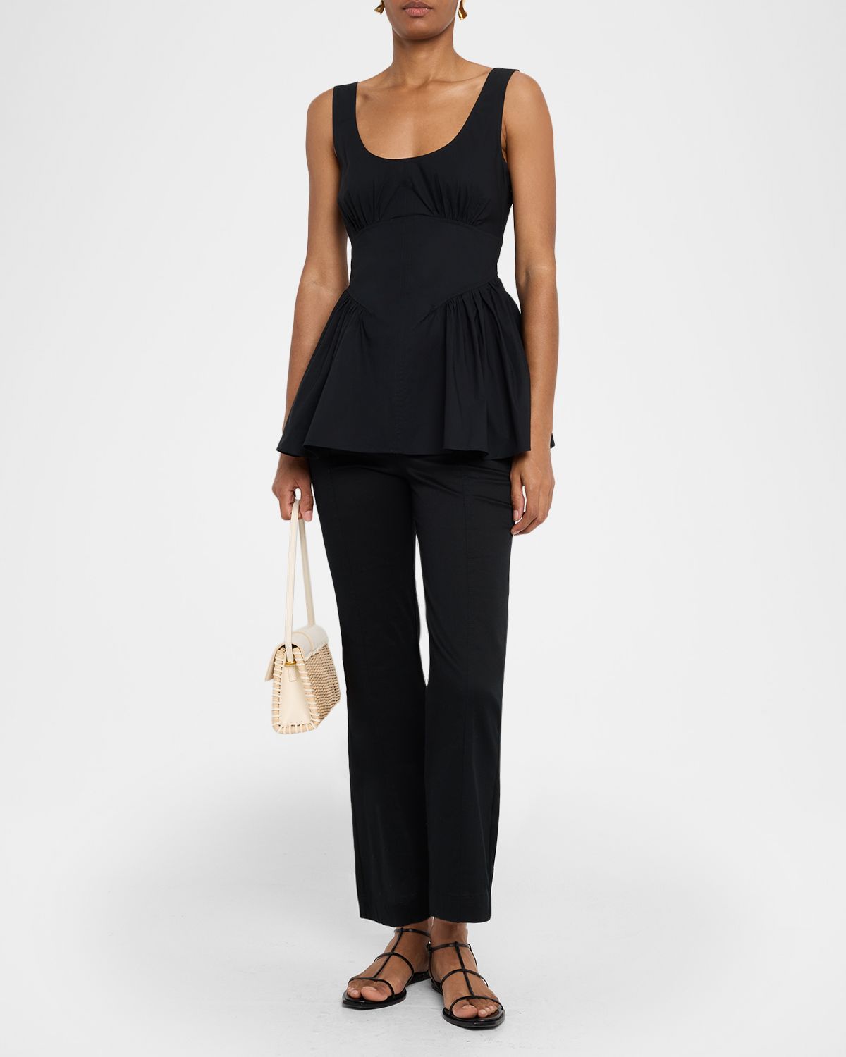 Proenza Schouler White Label Bader Sleeveless Stretch Poplin Top
