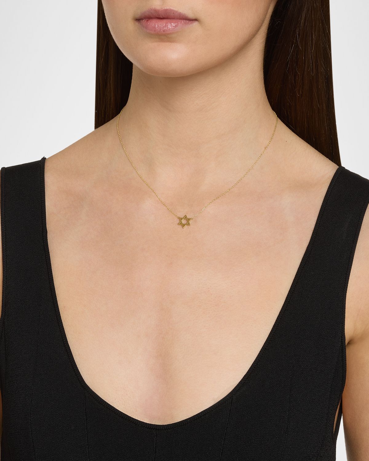 Jennifer Meyer 18K Yellow Gold Star of David Pendant Necklace