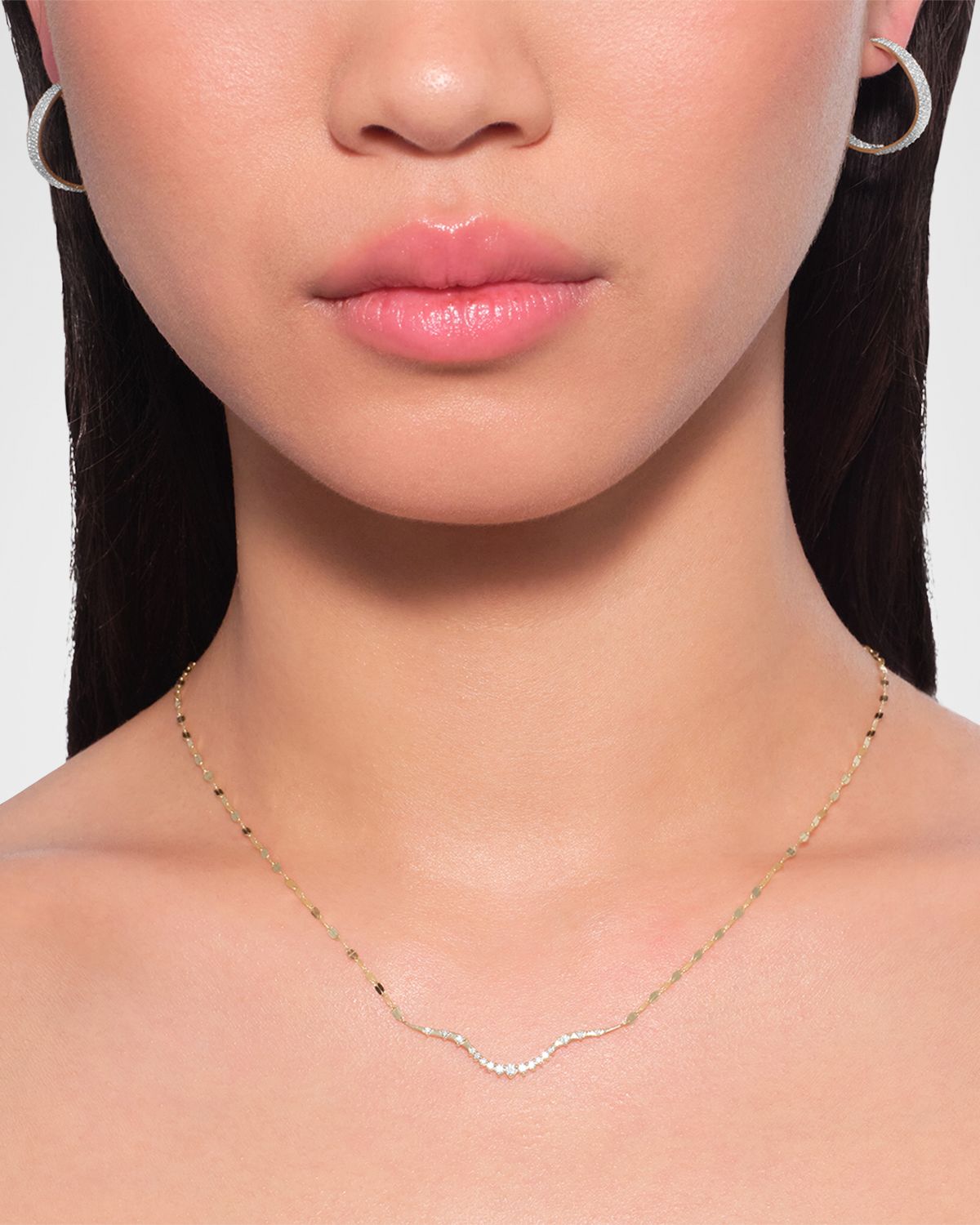 LANA Curved Diamond Solo Constellation Necklace