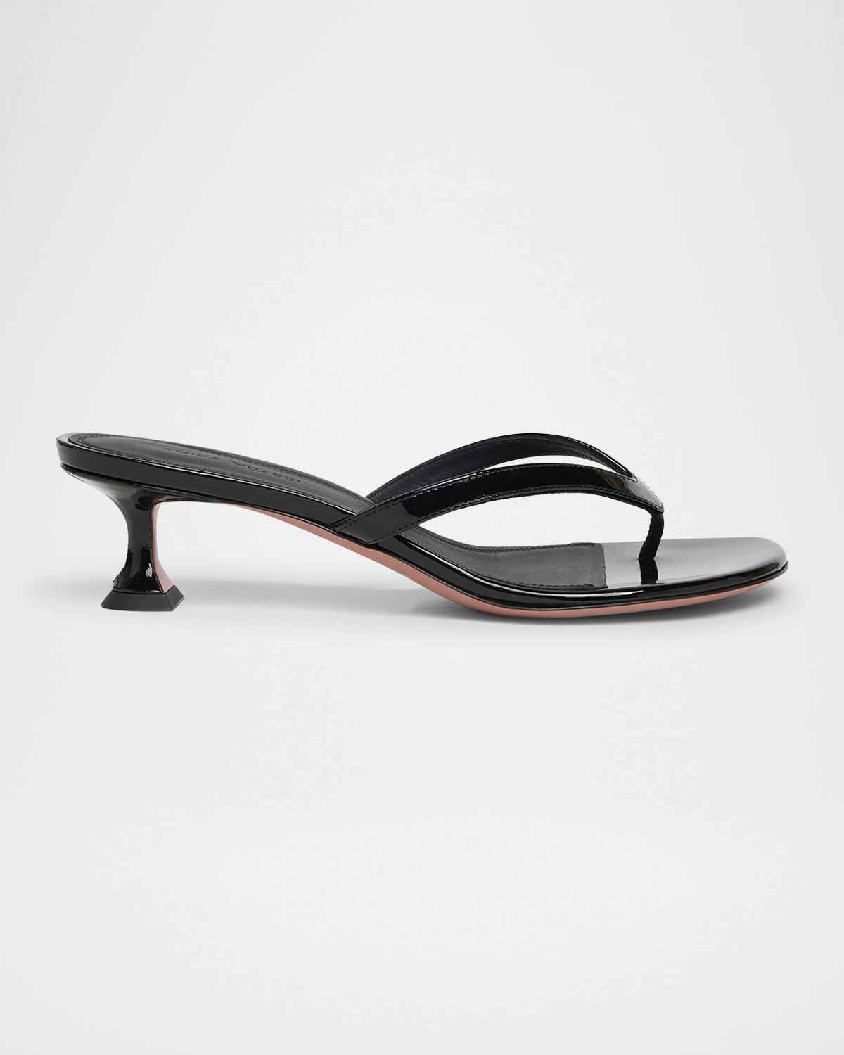 Amina Muaddi Juliette Patent Kitten Thong Sandals