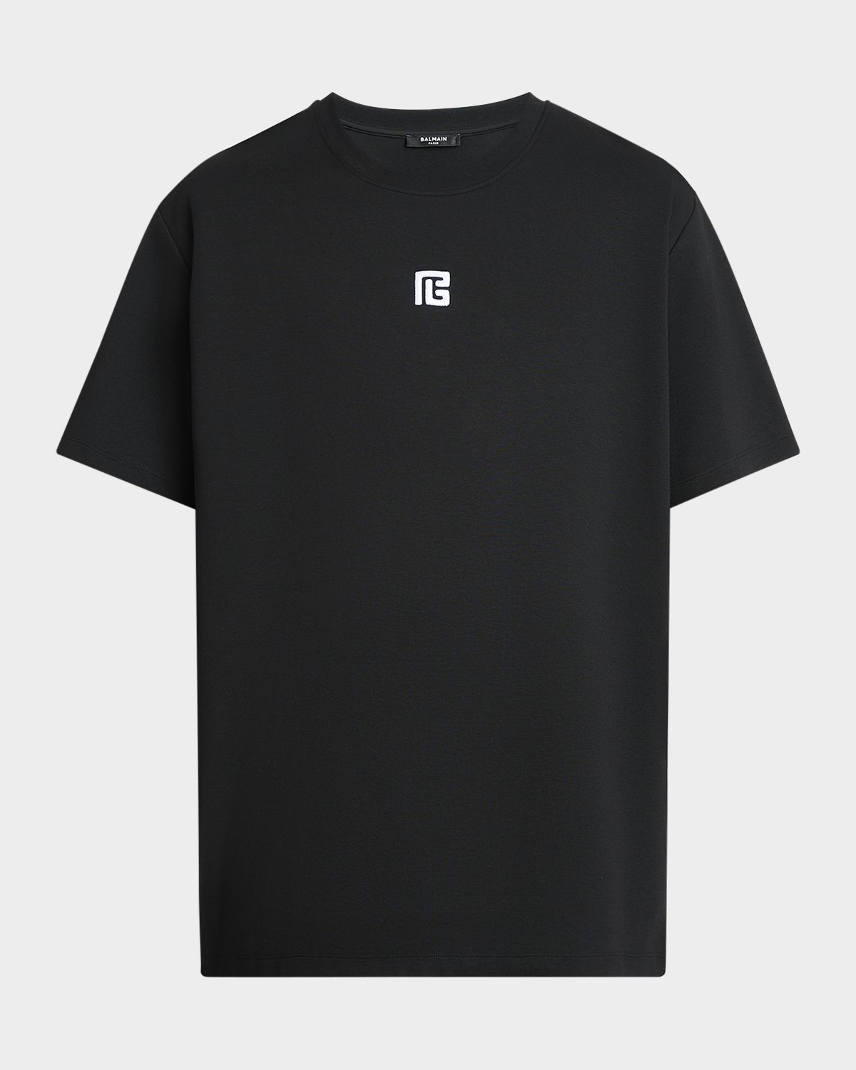 Balmain Men 's PB Logo Crewneck T-Shirt