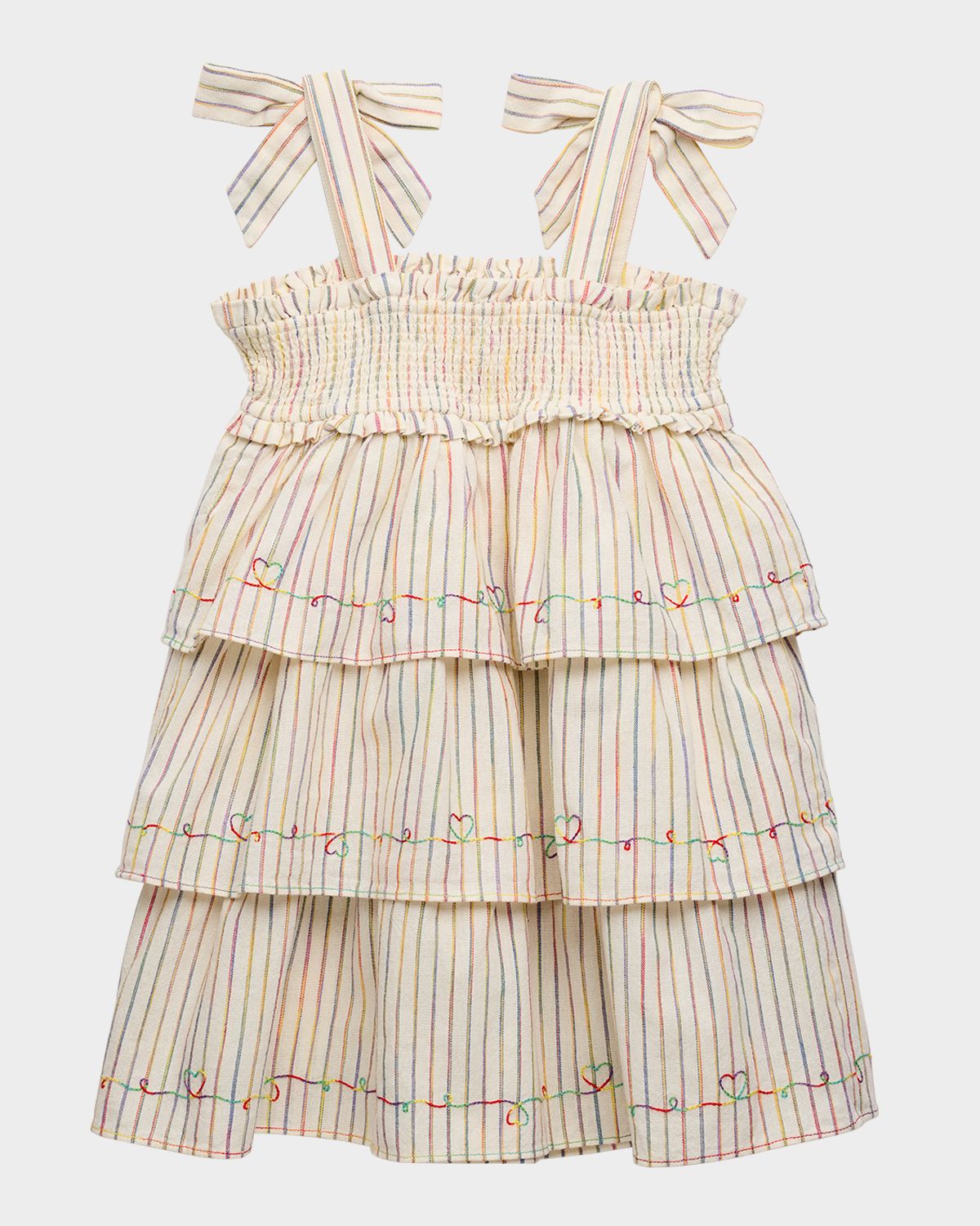 Zimmermann Girl 's Rhiannon Rainbow Striped Denim Dress, Size 1-12