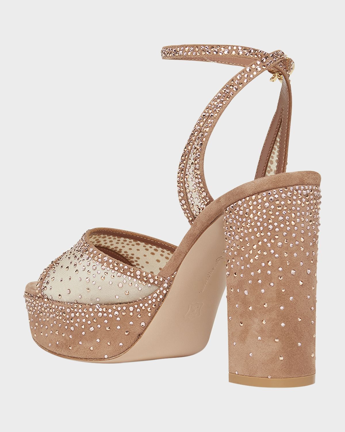 Gianvito Rossi Strass Organza Ankle-Strap Platform Sandals | Thumbnail 4 Gianvito Rossi Strass Organza Ankle-Strap Platform Sandals | Thumbnail 4