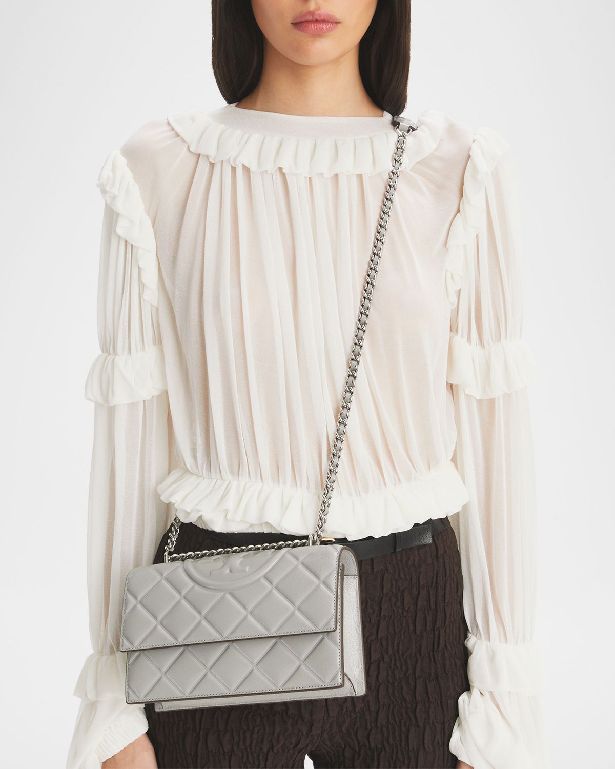 Tory Burch Fleming Small Convertible Leather Shoulder Bag