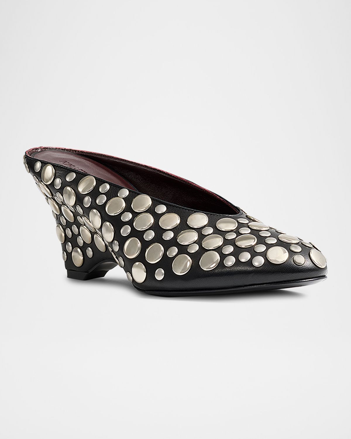 Khaite Cloak Stud Leather Mule Pumps