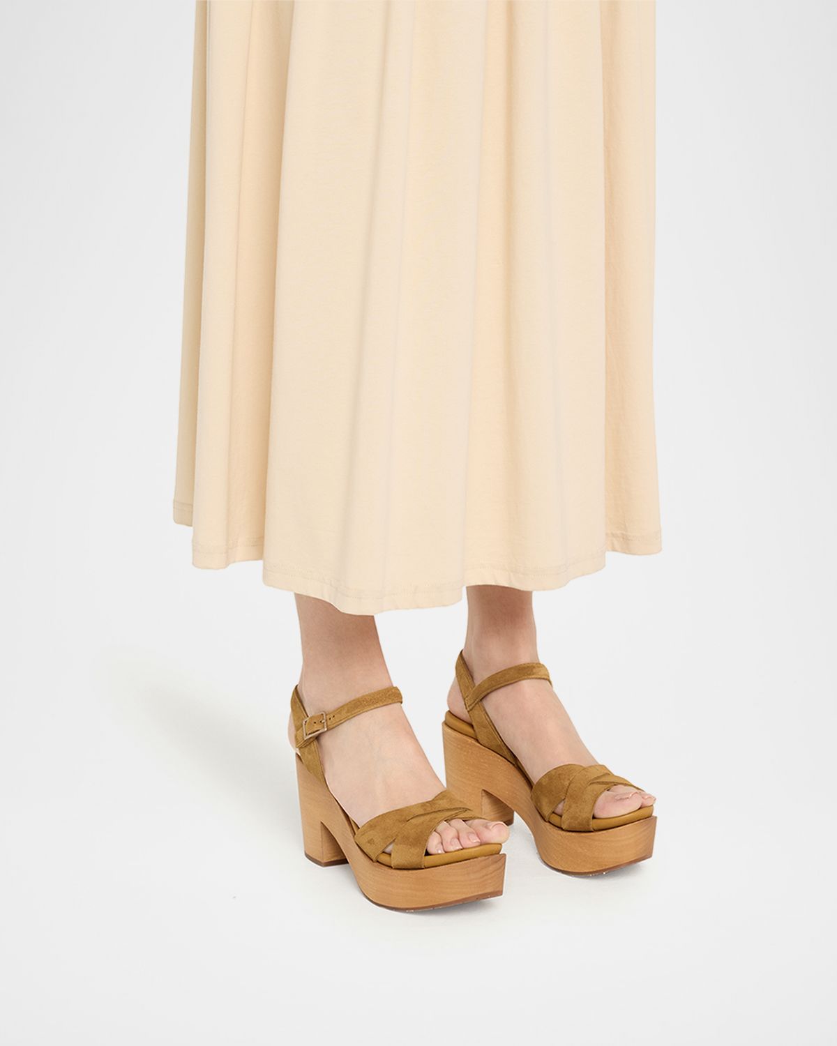 Pedro Garcia Dalys Suede Platform Wedge Sandals