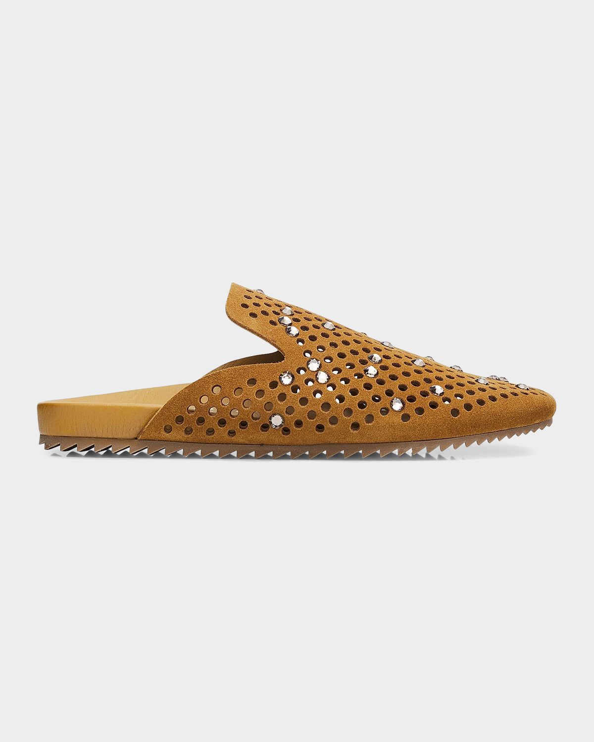 Pedro Garcia Braidy Crystal-Embellished Suede Clogs - Women's Shoes