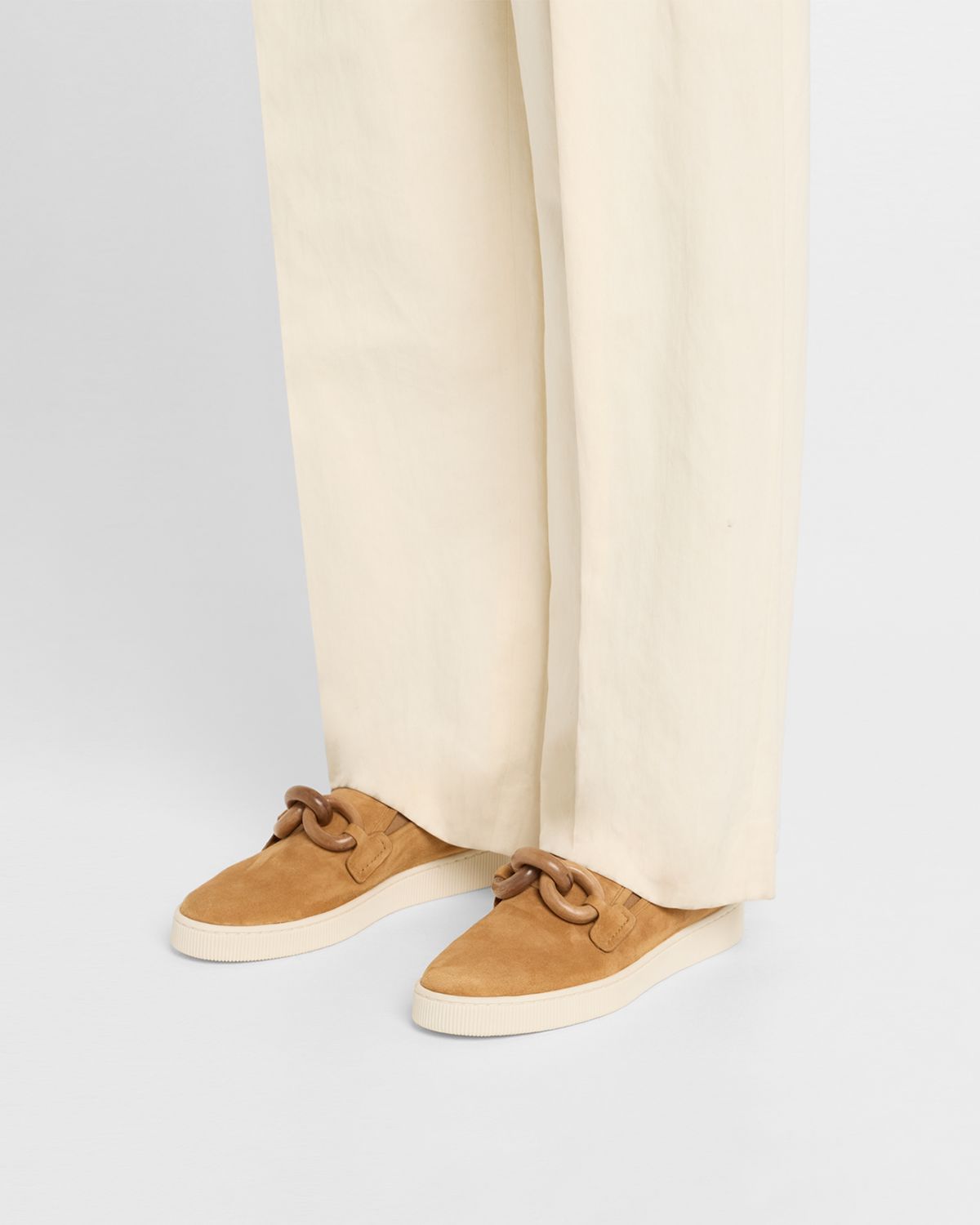 Pedro Garcia Pastora Suede and Wood Slip-On Sneakers