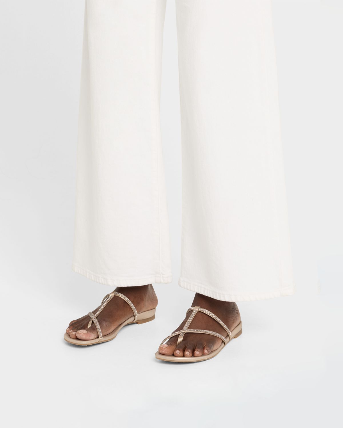 Pedro Garcia Belisa Crystal-Embellished Flat Thong Sandals