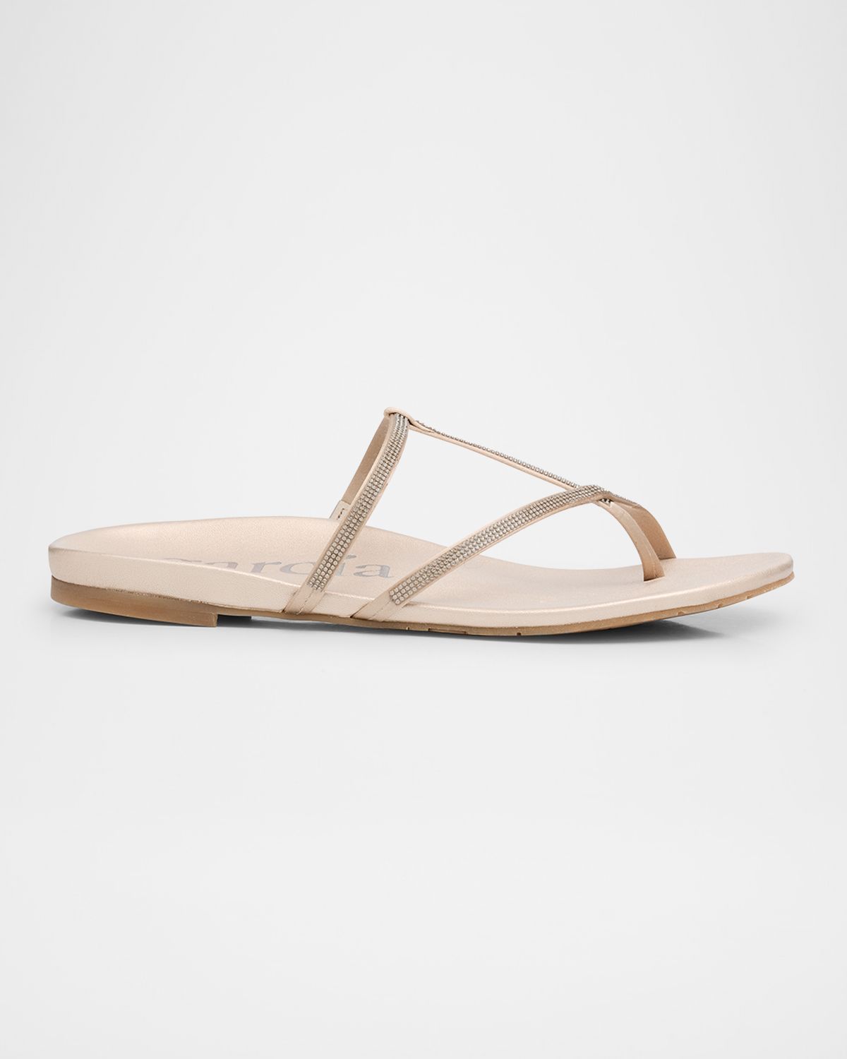 Pedro Garcia Belisa Embellished Laminated Leather Asymmetric Thong Sandals