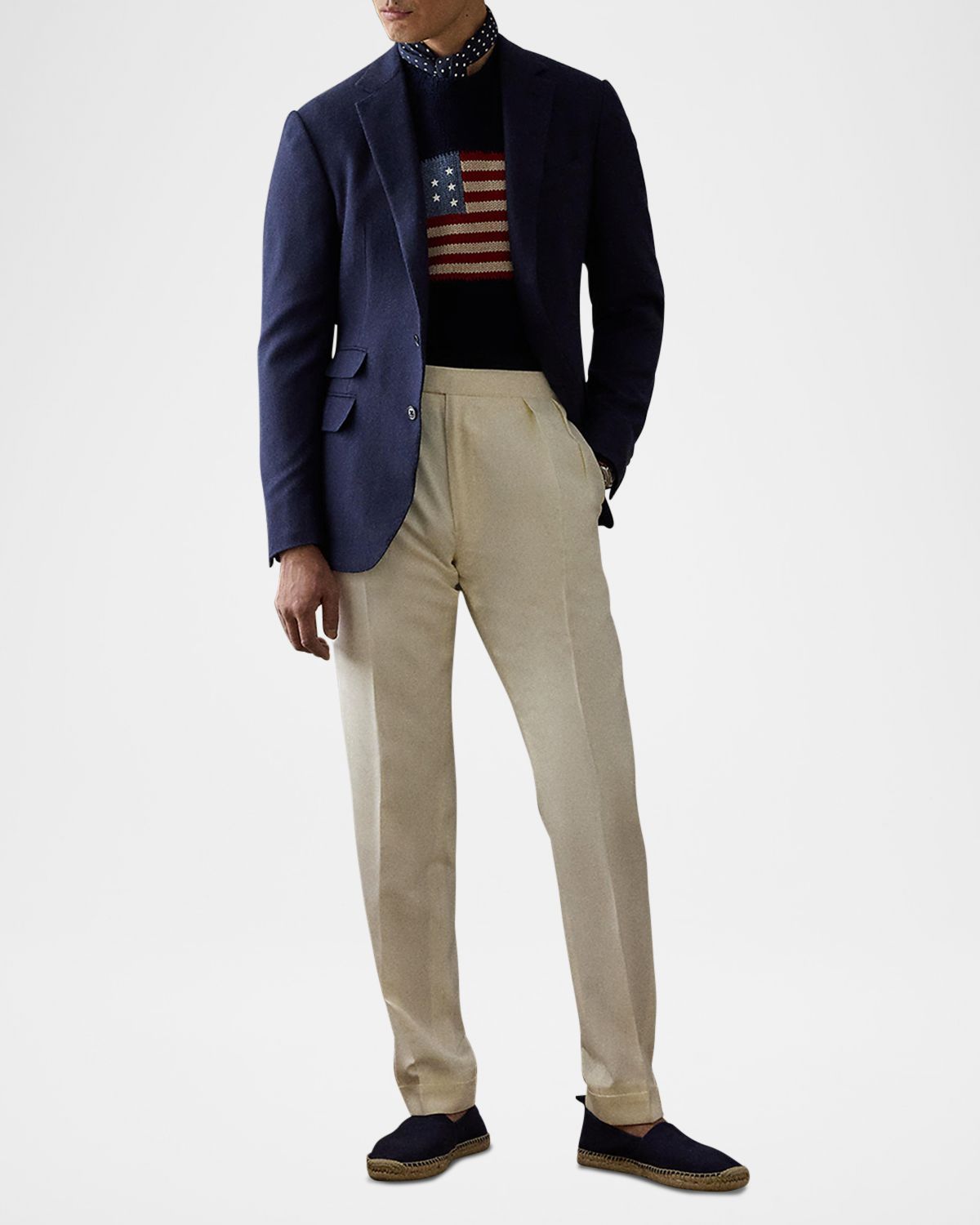 Ralph Lauren Purple Label Men 's NM X RL Flag Cashmere Sweater