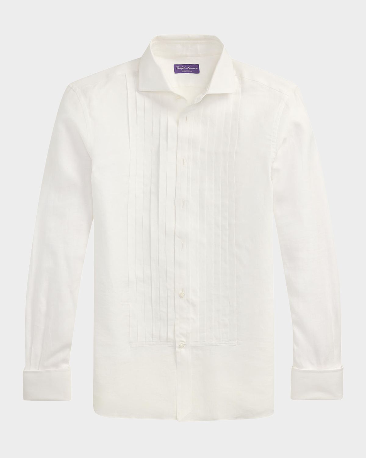 Ralph Lauren Purple Label Men 's NM X RL French Cuff Linen Tuxedo Shirt