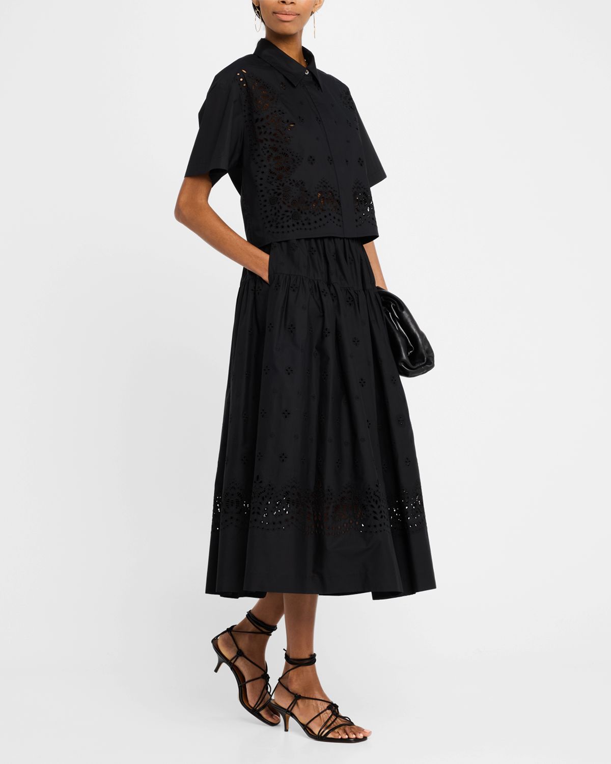 A.L.C. Jade Short-Sleeve Eyelet Top