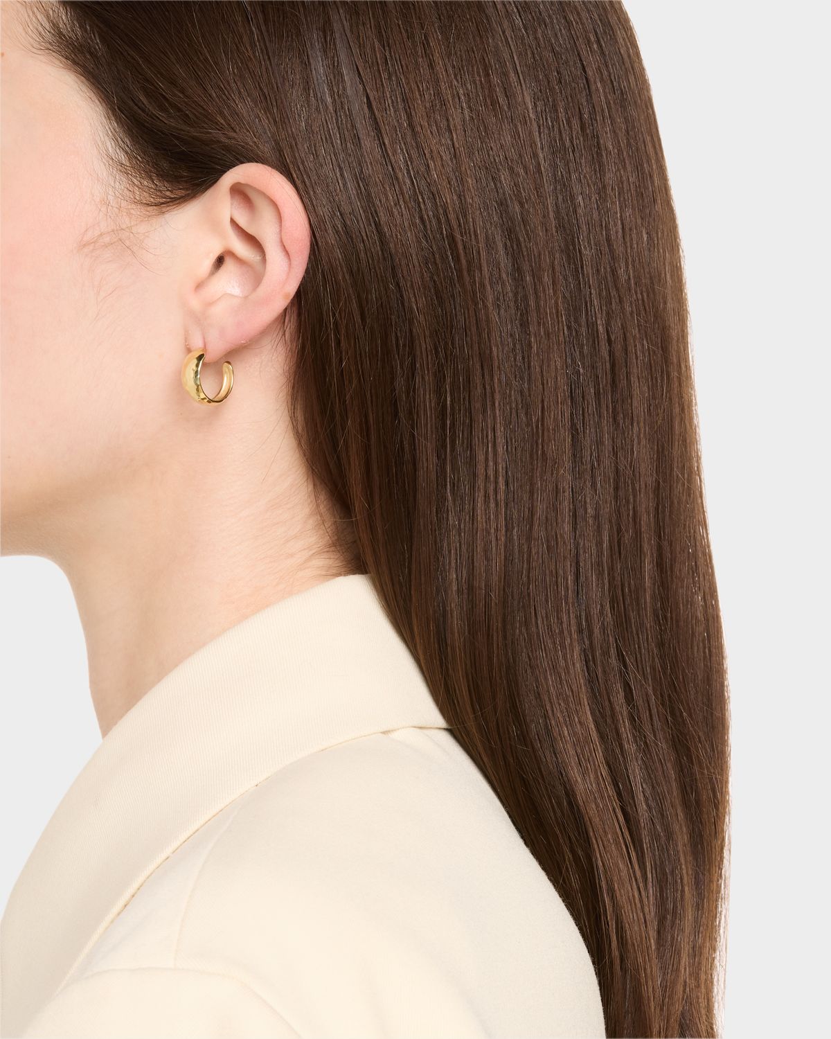 Jennifer Meyer Small Hammered Tapered Hoop Earrings