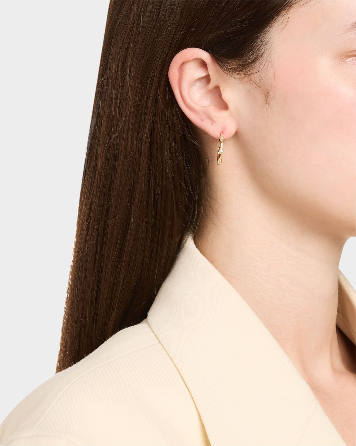 Jennifer Meyer Small Diamond Hoop Earrings