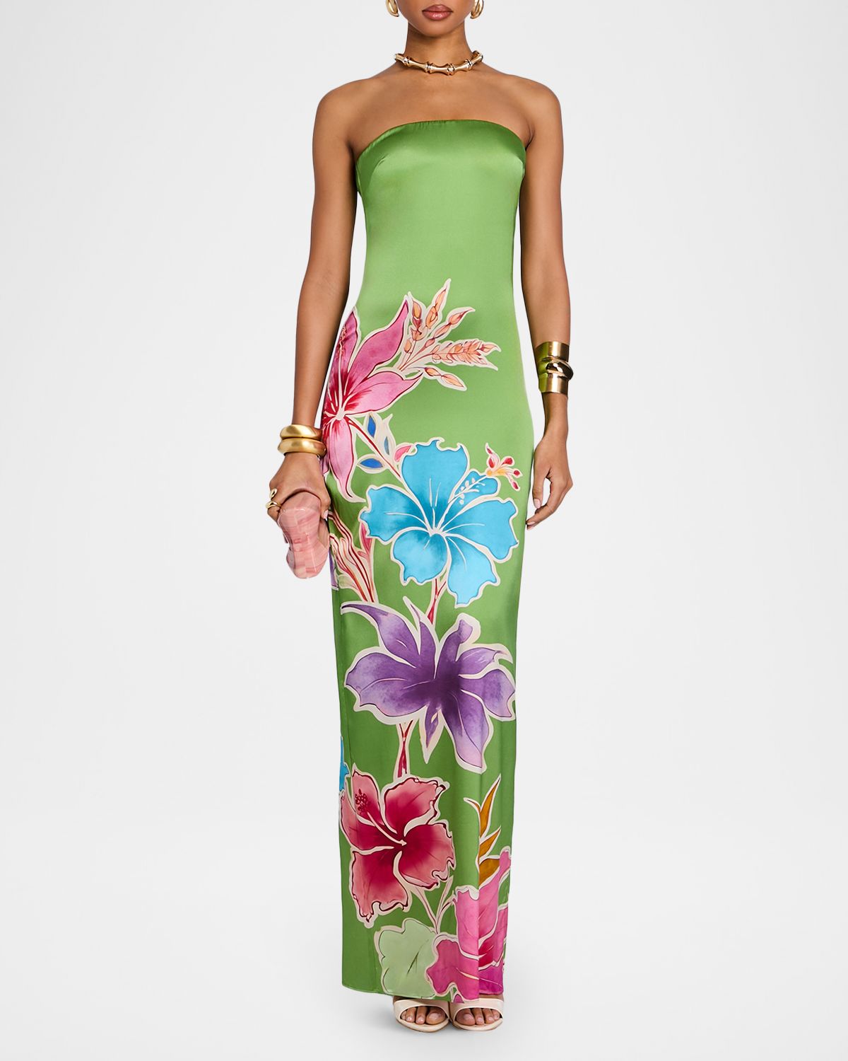 Retrofete Vivi Strapless Floral Dress