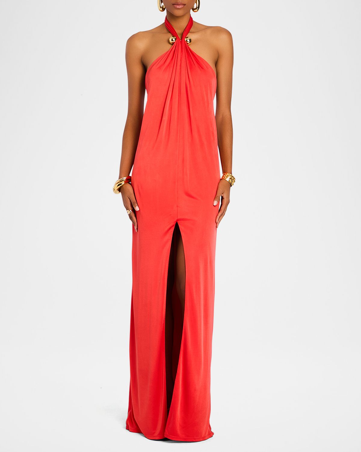 Retrofete Becs Satin Halter Gown