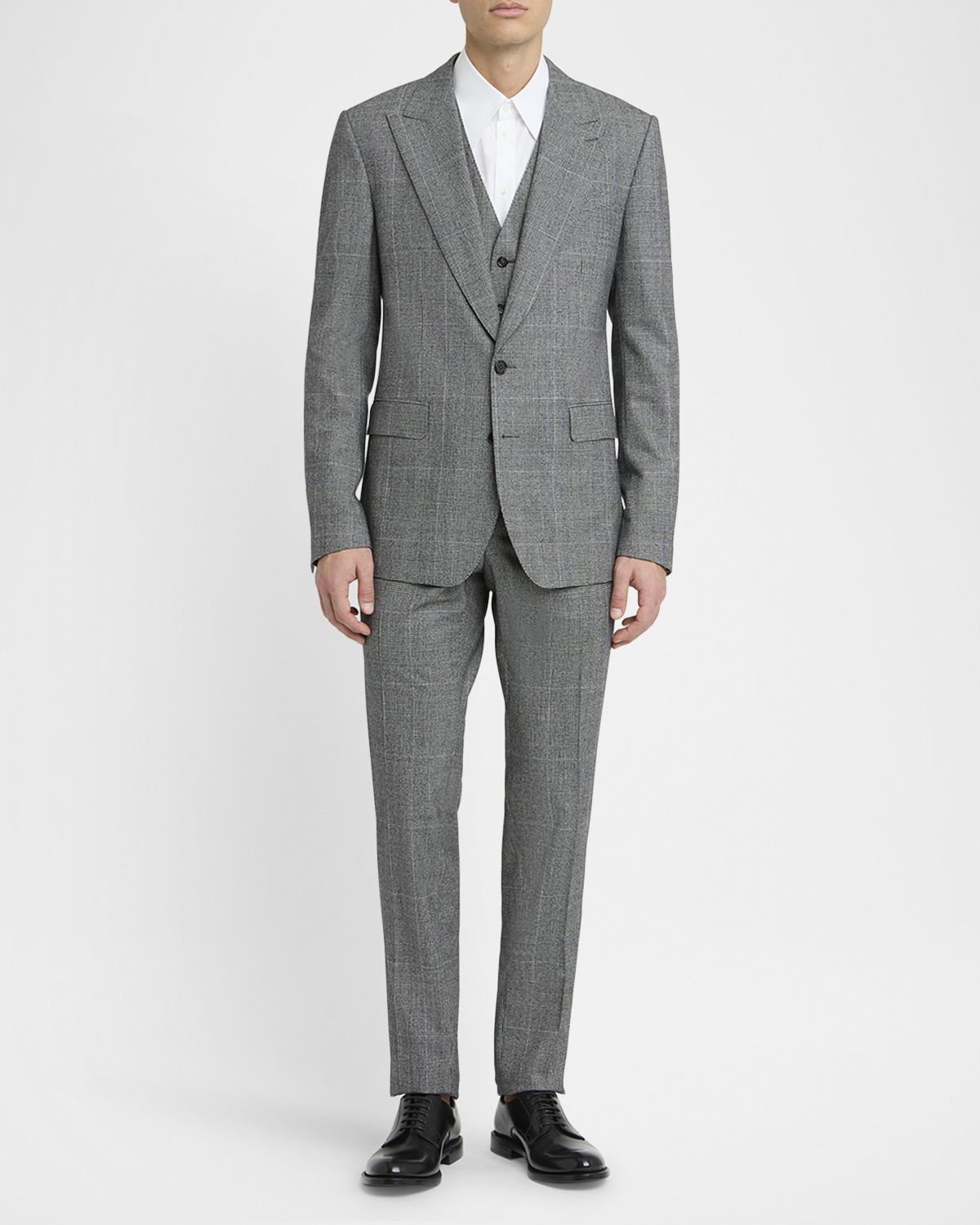Dolce & Gabbana Men 's Wool Glen Plaid Three-Piece Suit