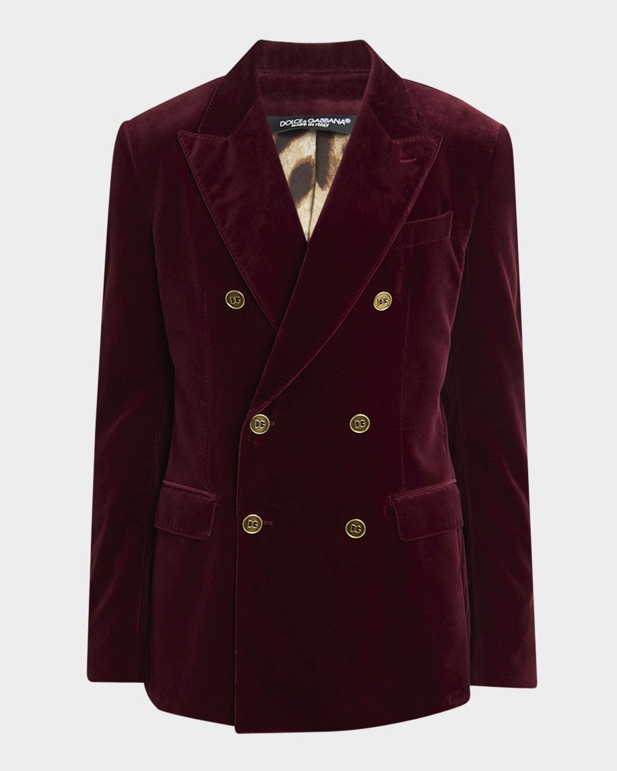 Dolce & Gabbana Men 's Velvet Double-Breasted Peak Lapel Dinner Jacket