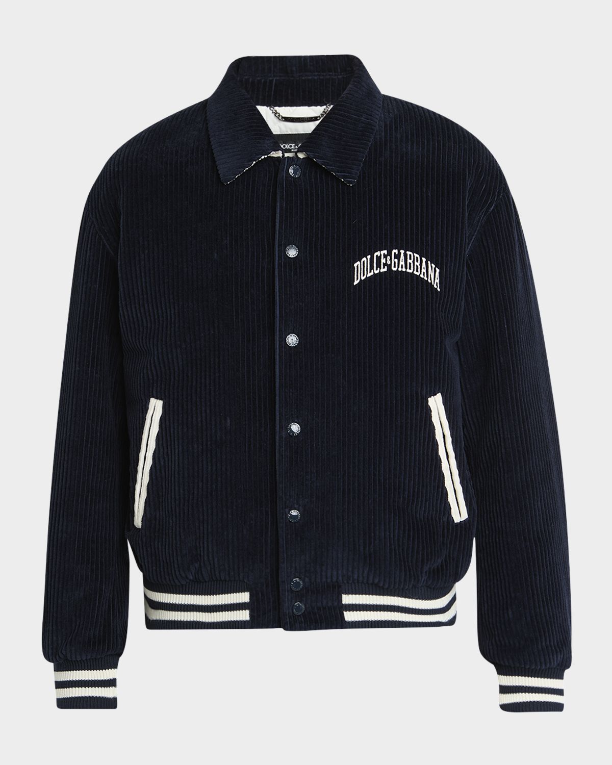 Dolce & Gabbana Men 's Corduroy Varsity Logo Jacket