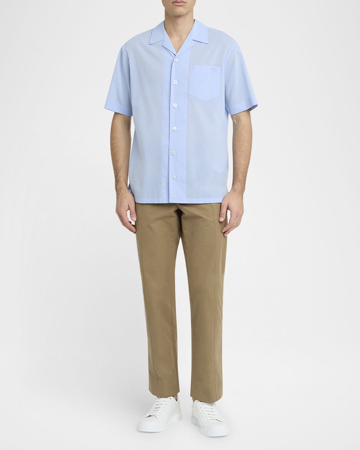Dolce & Gabbana Men 's Cotton DG-Pocket Camp Shirt