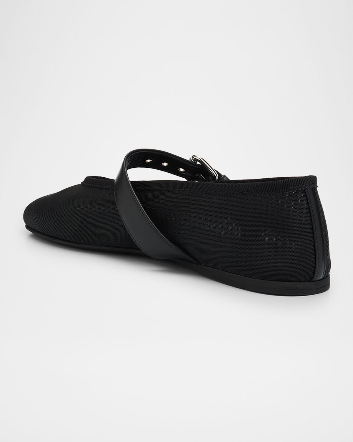 Miu Miu Mesh Buckle Mary-Jane Ballerina Flats