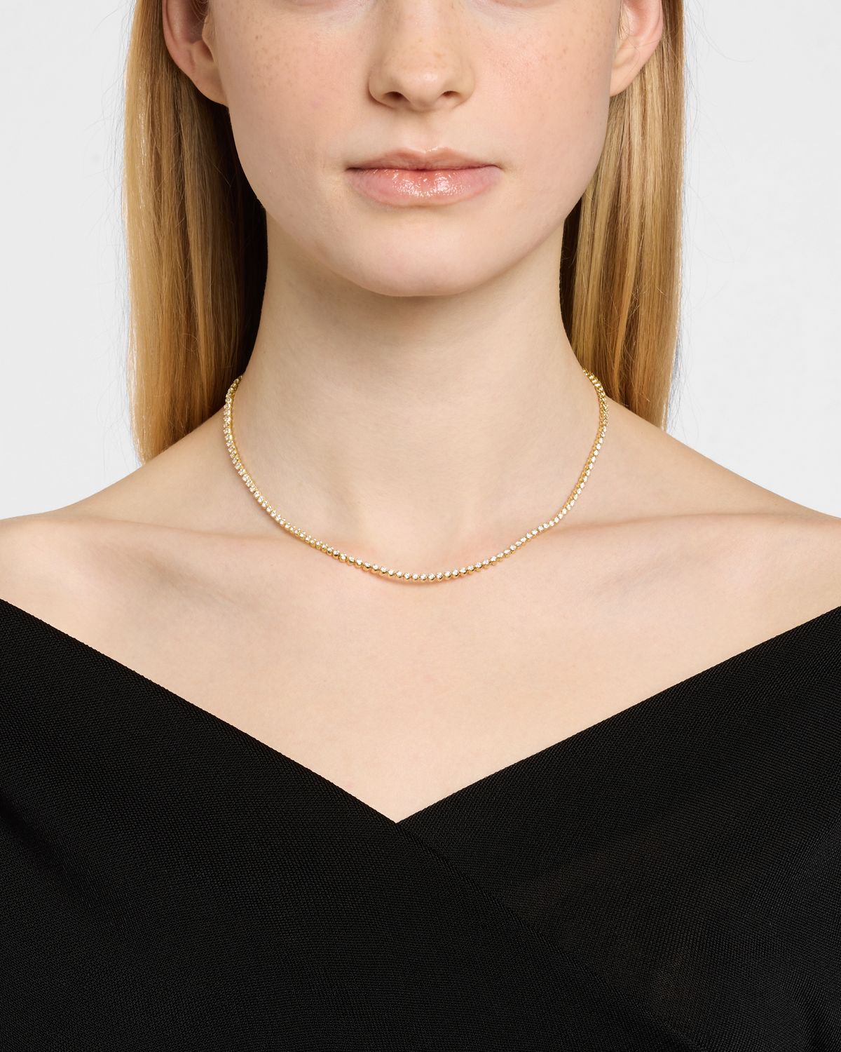 Roberto Coin 18K Yellow Gold Diamond Tennis Necklace