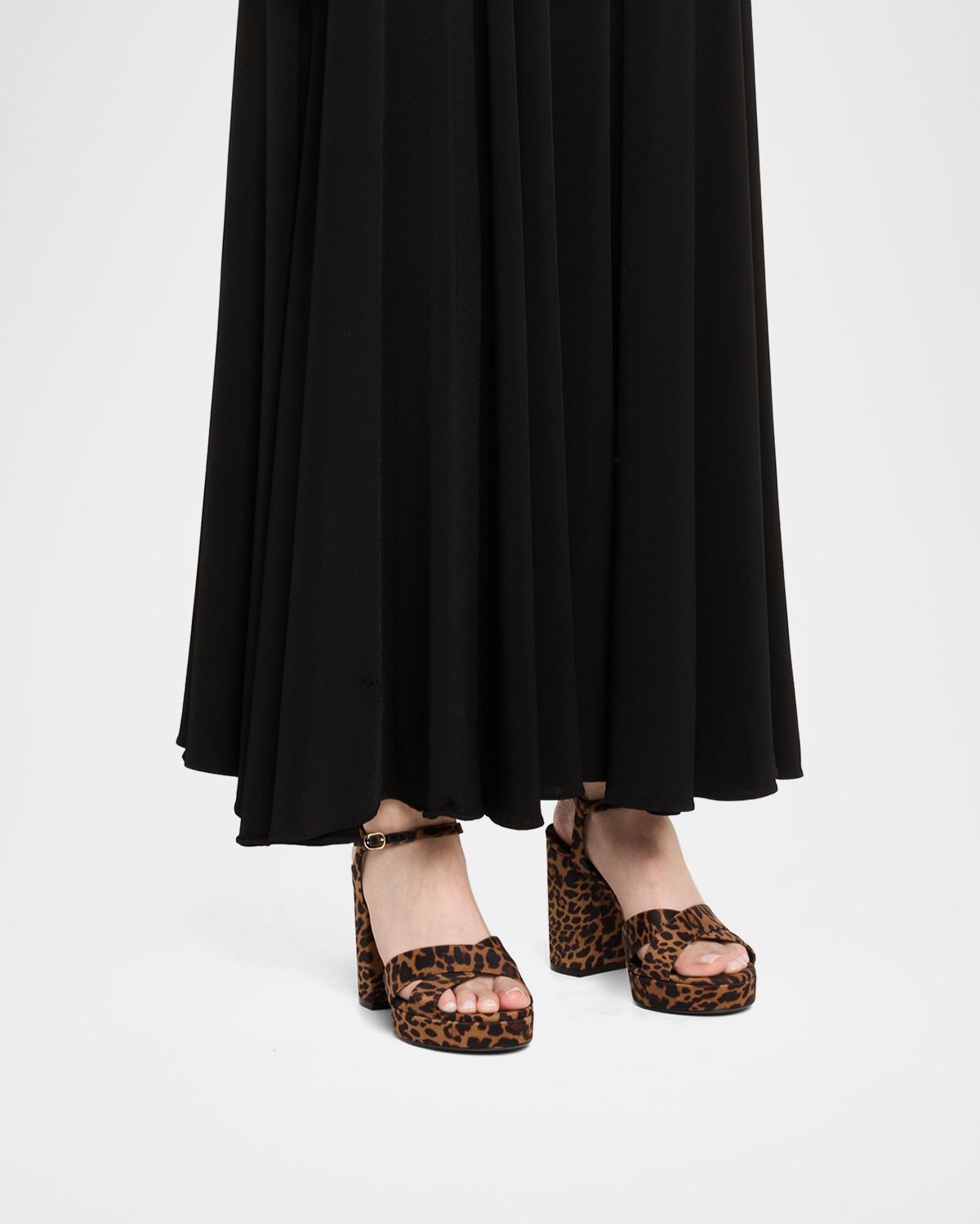 Stuart Weitzman Dayna Leopard-Print Crisscross Platform Sandals