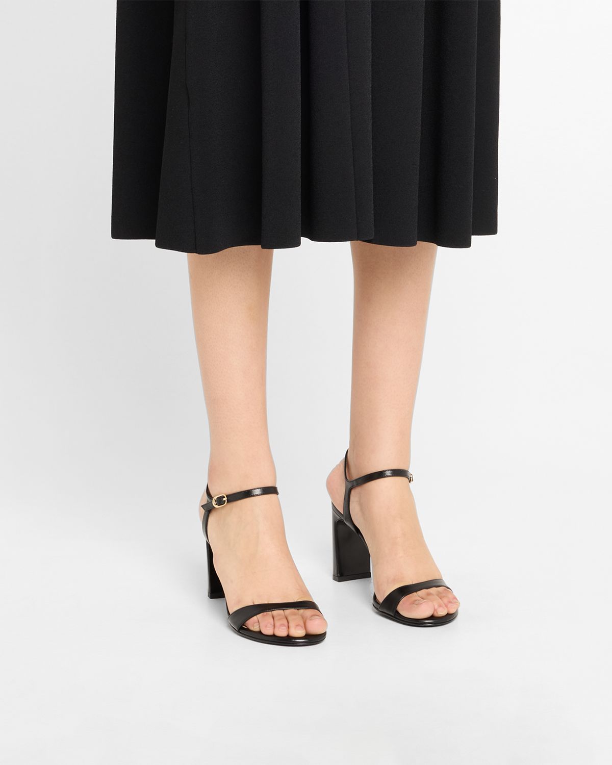 Stuart Weitzman Babette Leather Ankle-Strap Sandals