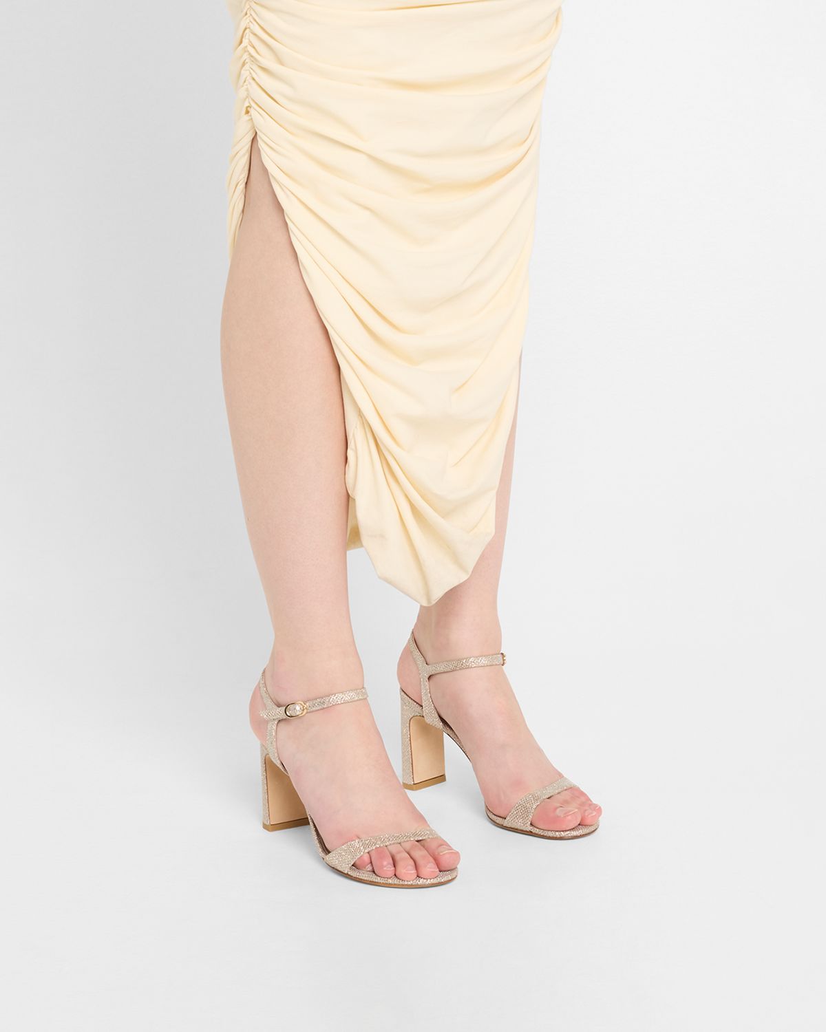 Stuart Weitzman Babette Metallic Ankle-Strap Sandals