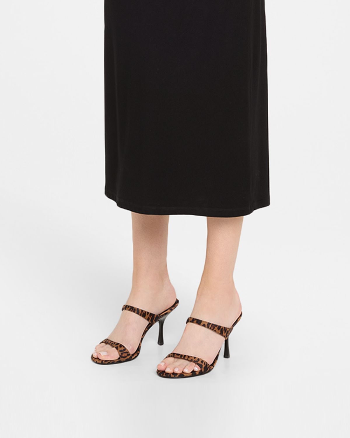 Stuart Weitzman Nudist Leopard Dual-Band Slide Sandals