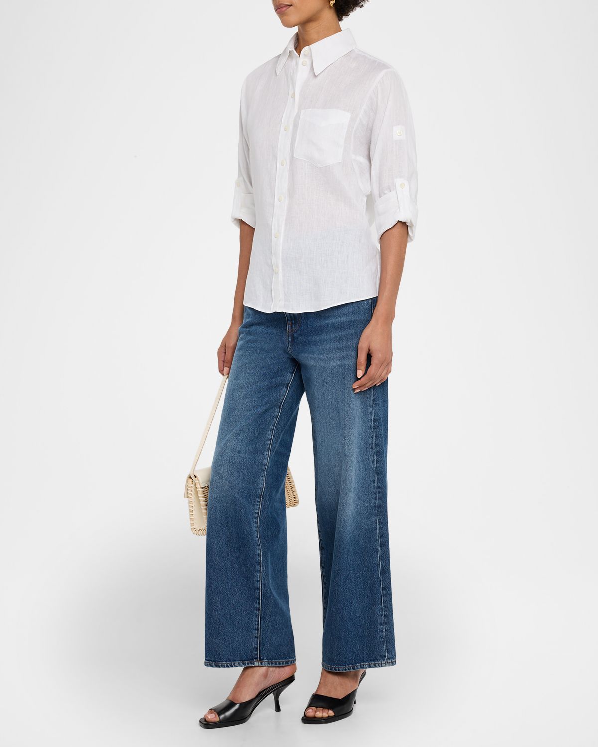 Reiss Leora Self-Tie Linen Blouse
