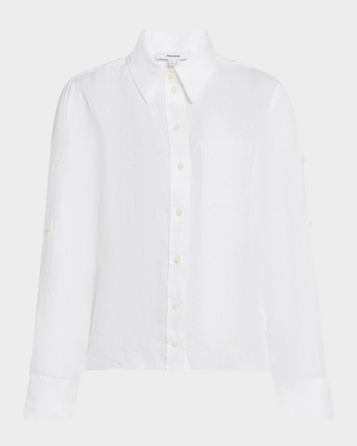 Reiss Leora Self-Tie Linen Blouse