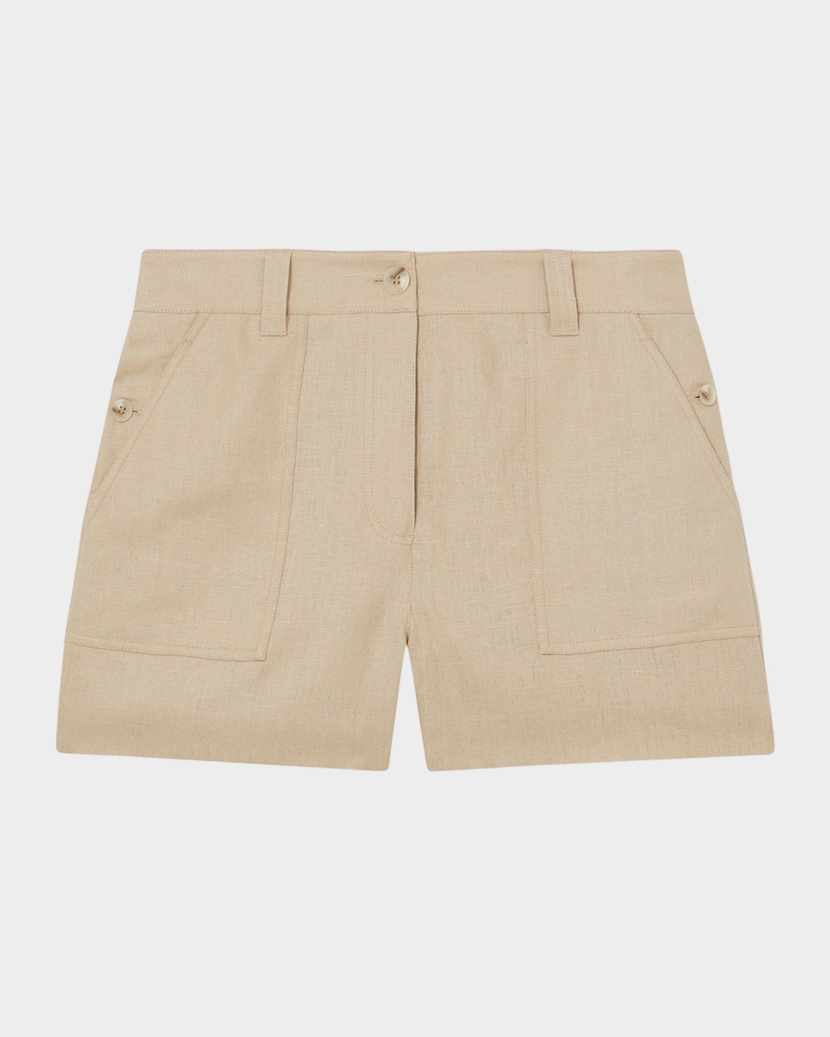 Reiss Ashby Wide-Leg Lightweight Linen Shorts