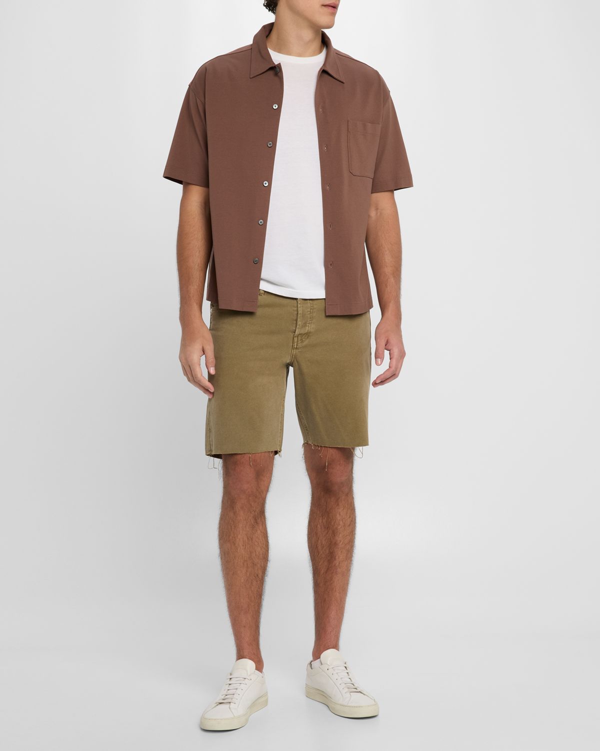 FRAME Men's Relaxed Raw Hem Shorts