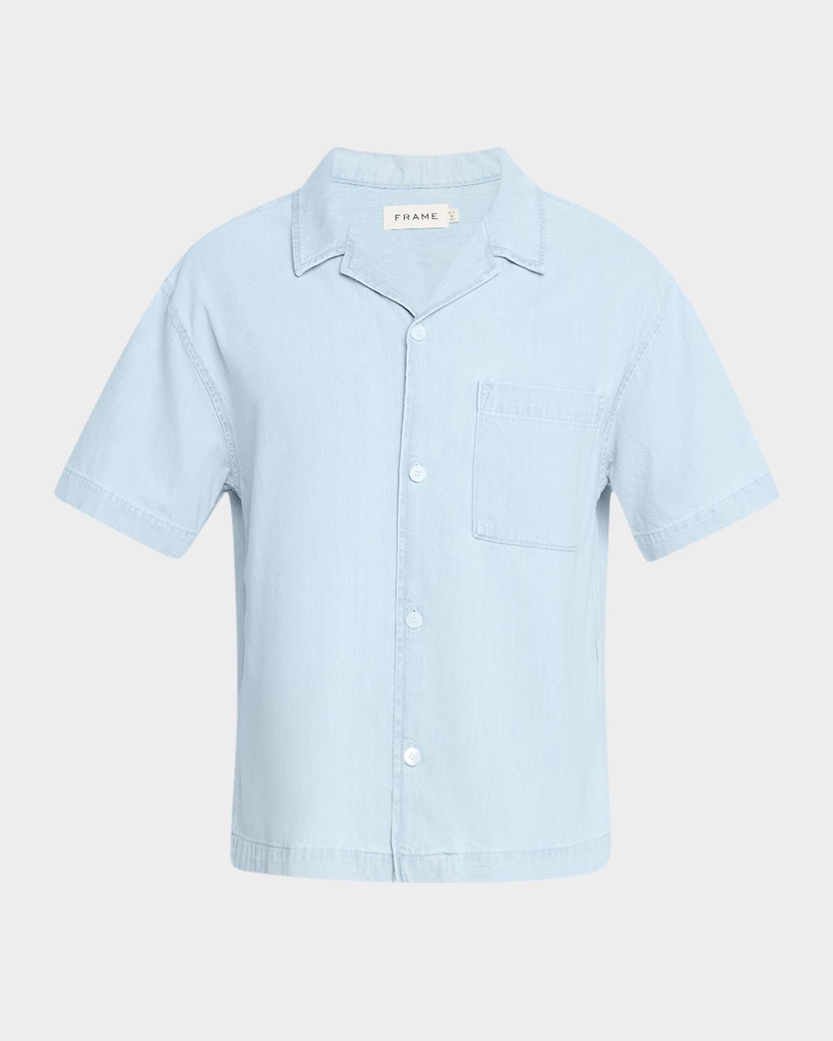 FRAME Men 's Short-Sleeve Camp Collar Shirt