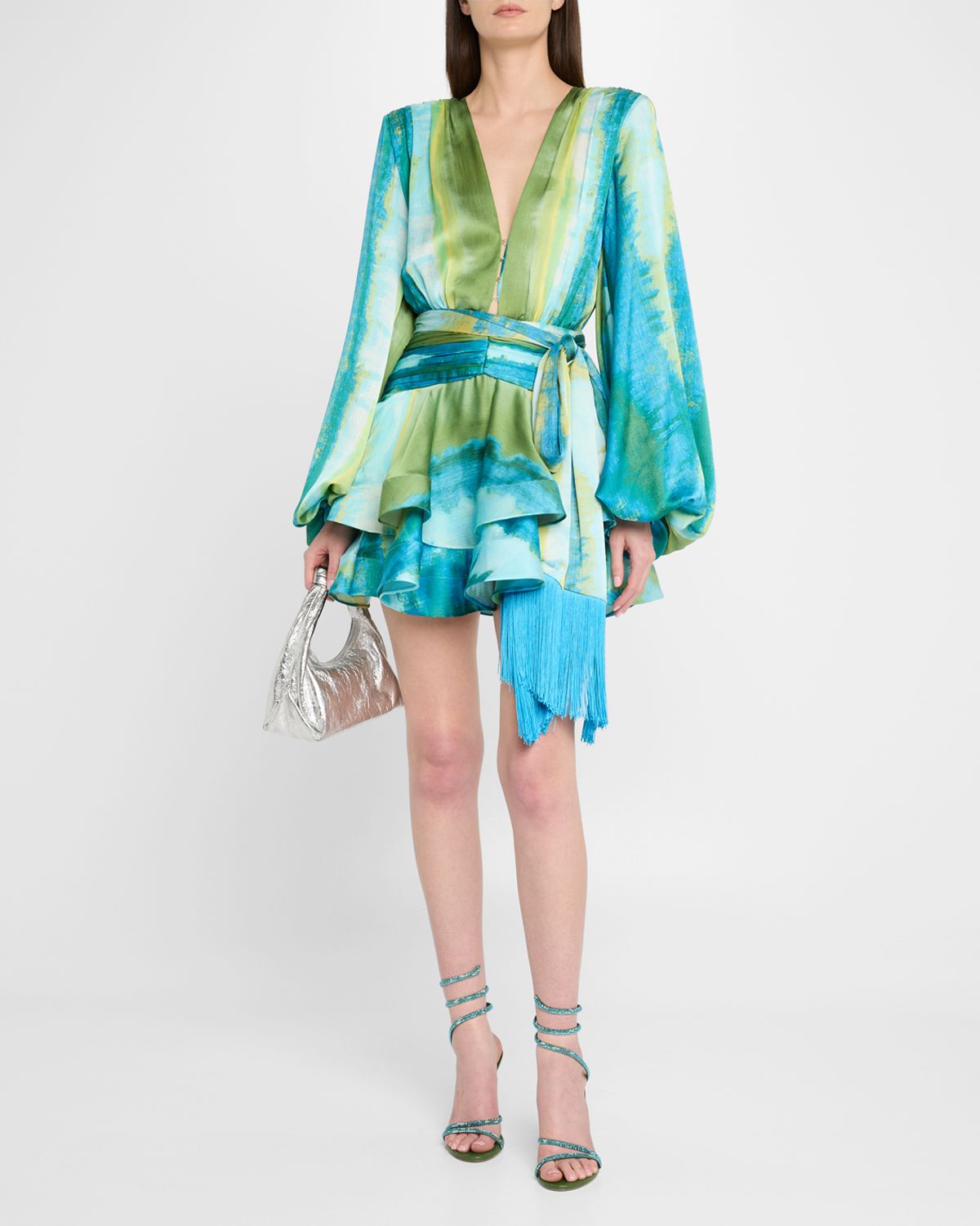 Bronx and Banco Bedouin Coastal Tiered Deep V-Neck Mini Dress | Thumbnail 5