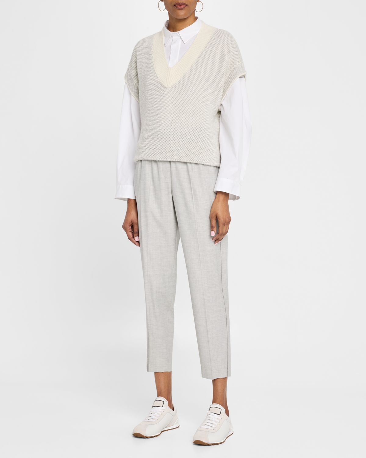 Peserico Punto Luce Boxy Stretch Cotton Shirt