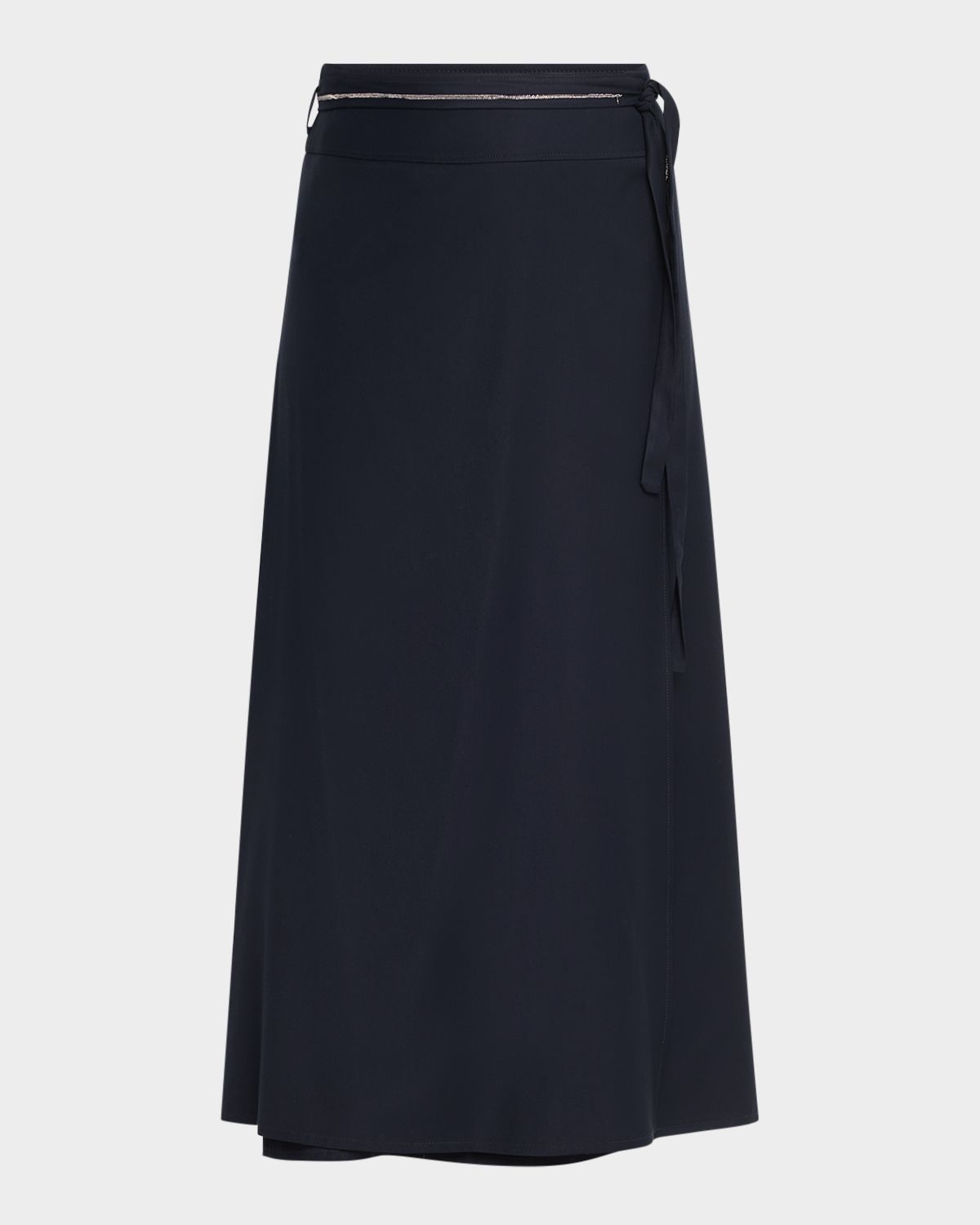Peserico Punto Luce Tie-Waist Midi Skirt