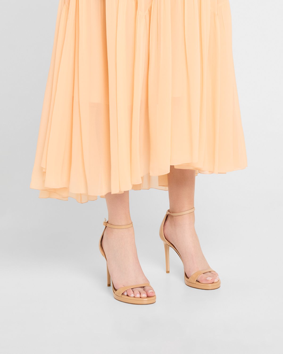 Stuart Weitzman Nudist Patent Leather Stiletto Platform Sandals