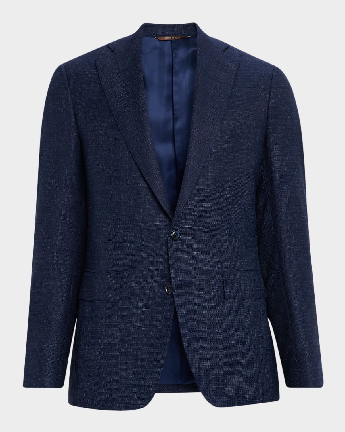 Canali Men 's Textured Wool-Blend Notch Lapel Blazer