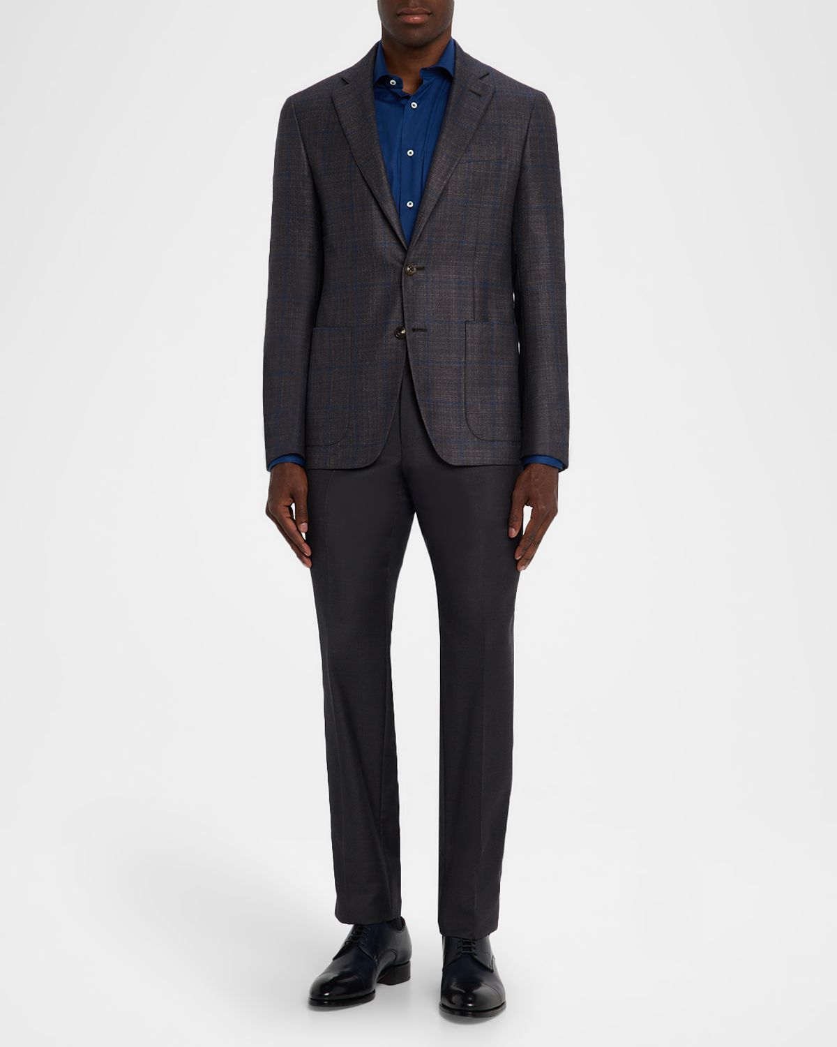 Canali Men 's Silk and Cashmere Windowpane Sport Coat