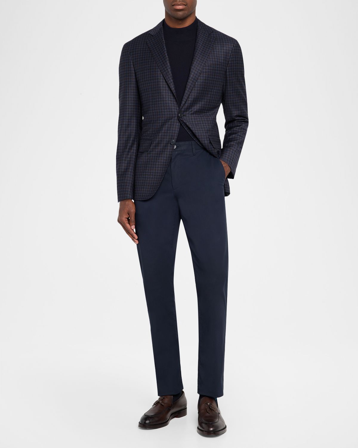 Canali Men 's Gingham Wool Stretch Sport Coat