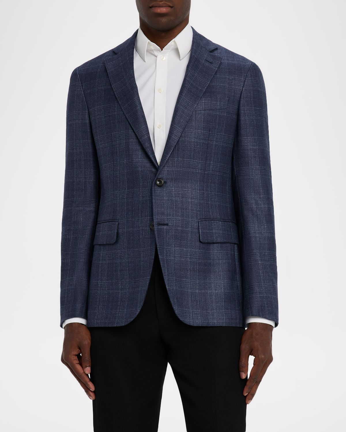 Canali Men 's Tonal Plaid Wool Stretch Sport Coat