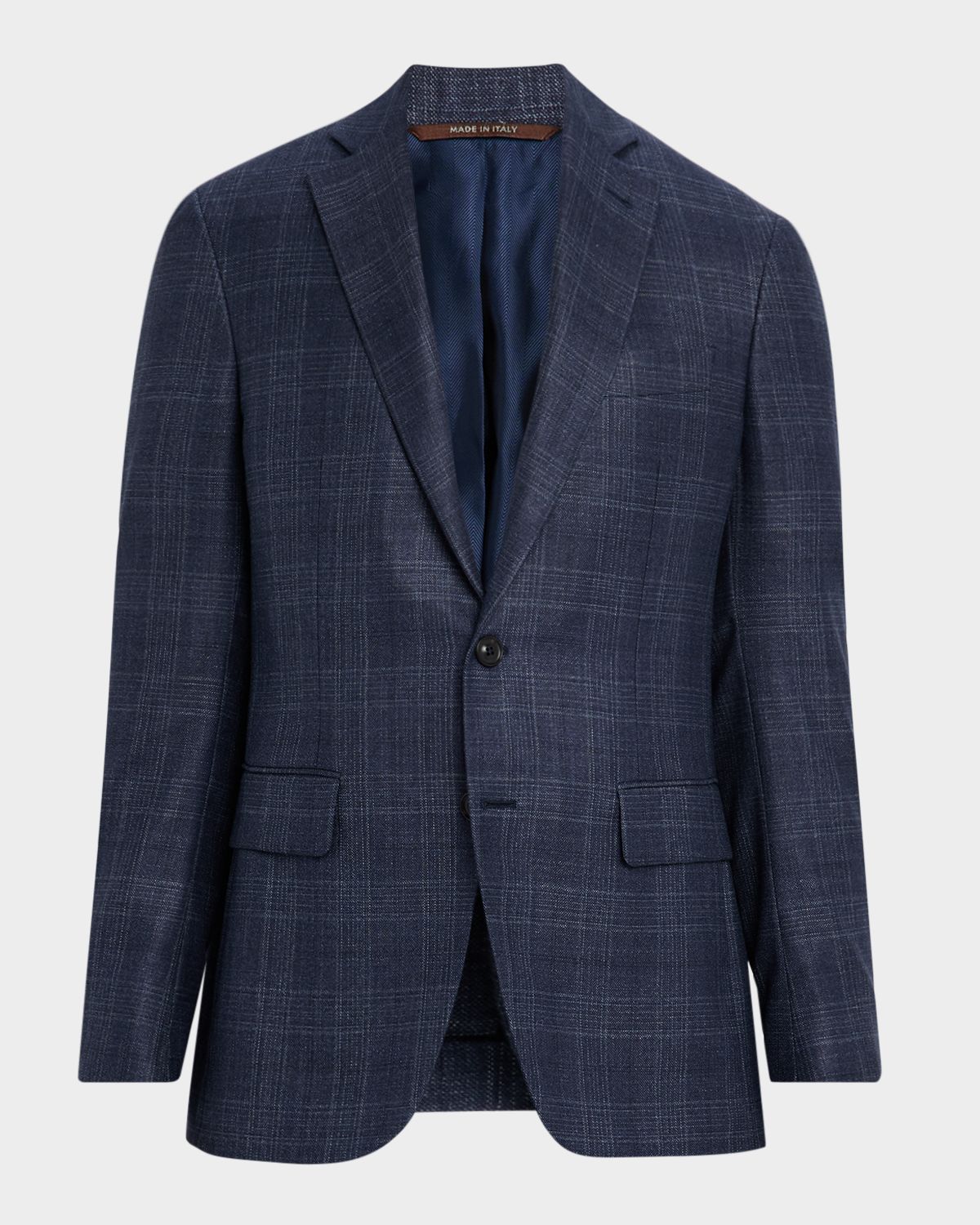 Canali Men 's Tonal Plaid Wool Stretch Sport Coat