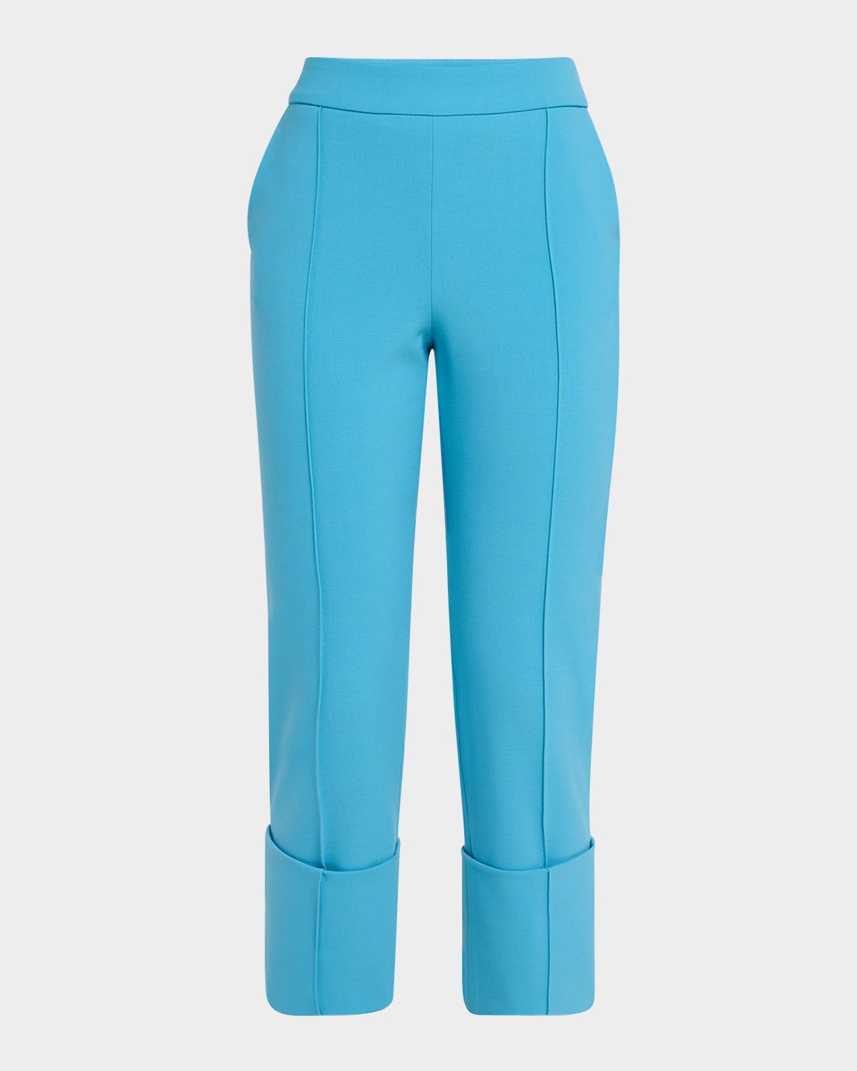 Amir Taghi Toni Pintuck Straight-Leg Cuffed Crop Pants